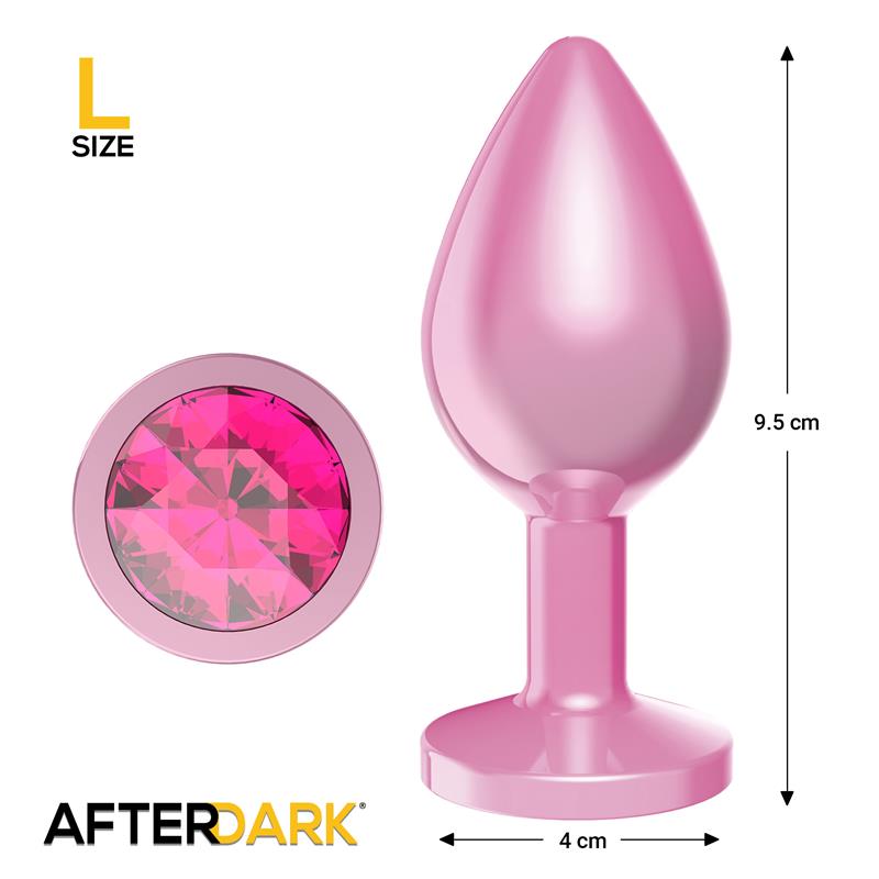 AFTERDARK - Anodyzed Anal Plug Pink with Jewel Size L — zdjęcie 3