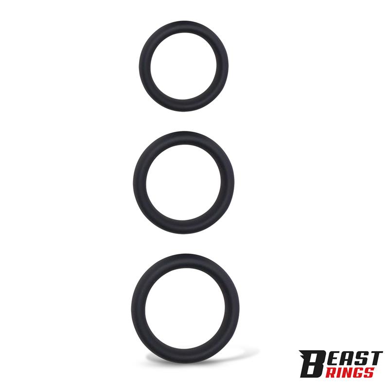 BEAST RINGS - Set of 3 Penis Rings Silicone S, M and L — zdjęcie 3