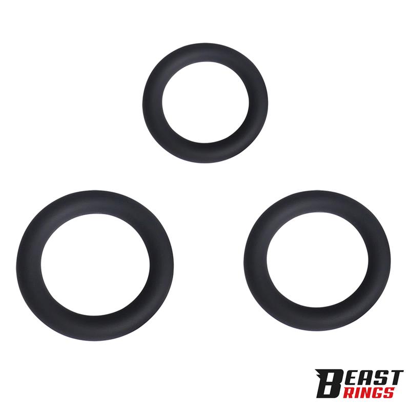 BEAST RINGS - Set of 3 Penis Rings Silicone S, M and L — zdjęcie 3
