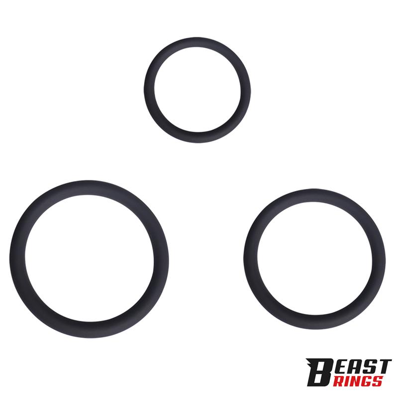 BEAST RINGS - Set of 3 Penis Rings Silicone S, M and L — zdjęcie 3