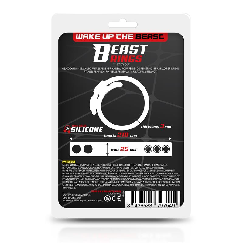 BEAST RINGS - Solid Silicone Adjustable Strip Cock Ring 15-21 cm — zdjęcie 3