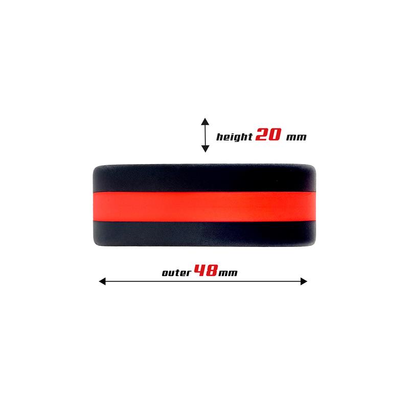 BEAST RINGS - Penis Ring 100% Solid Silicone 3.6 cm Red and Black — zdjęcie 3