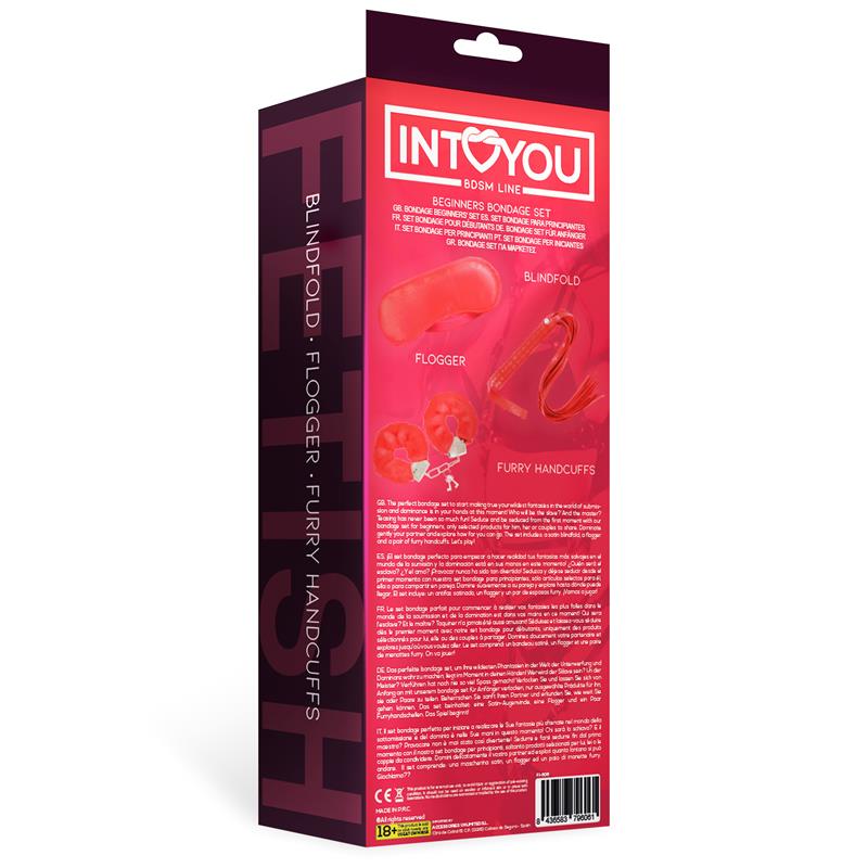 INTOYOU BDSM LINE - Beginners Bondage Set 3 Pieces Red — zdjęcie 3