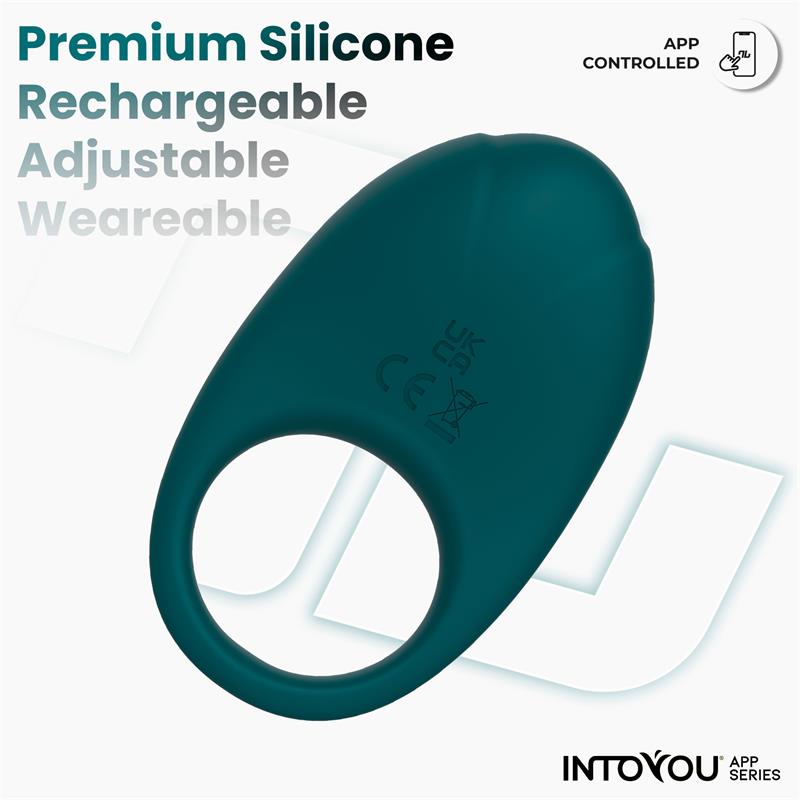 INTOYOU APP SERIES - Ringo Vibrating Ring with App Unibody Green — zdjęcie 3