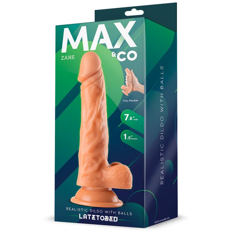 MAX & CO - Zane Realistic Dildo with Testicles Flesh 7,6 - 19.5 cm — zdjęcie 3