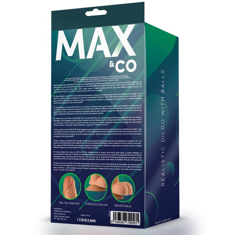 MAX & CO - Saul Realistic Dildo with Testicles Flesh 8,25 - 21 cm — zdjęcie 3