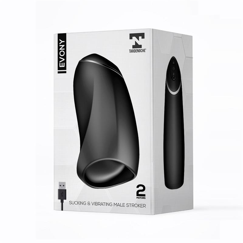 TARDENOCHE - Evony Oral Sex Male Masturbator Suction and Vibration 2 Motors USB Silicone — zdjęcie 3