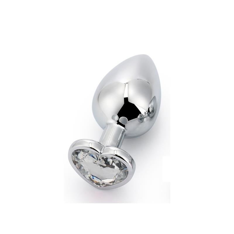 AFTERDARK - Heart Shaped Butt Plug White Size S — zdjęcie 4