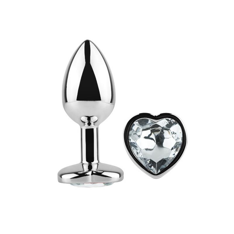 AFTERDARK - Heart Shaped Butt Plug White Size M — zdjęcie 4