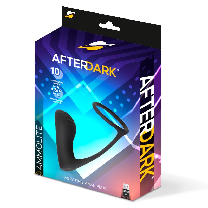 AFTERDARK - Ammolite Vibrating Anal Plug with Testicle Ring — zdjęcie 4