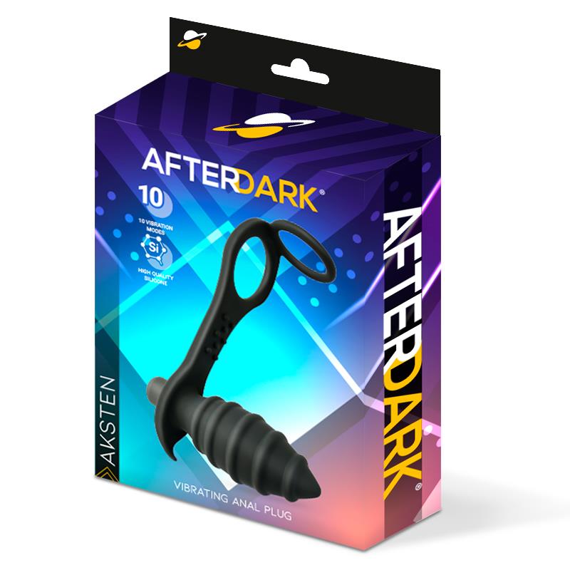 AFTERDARK - Aksten Vibrating Anal Plug with Penis Ring — zdjęcie 4