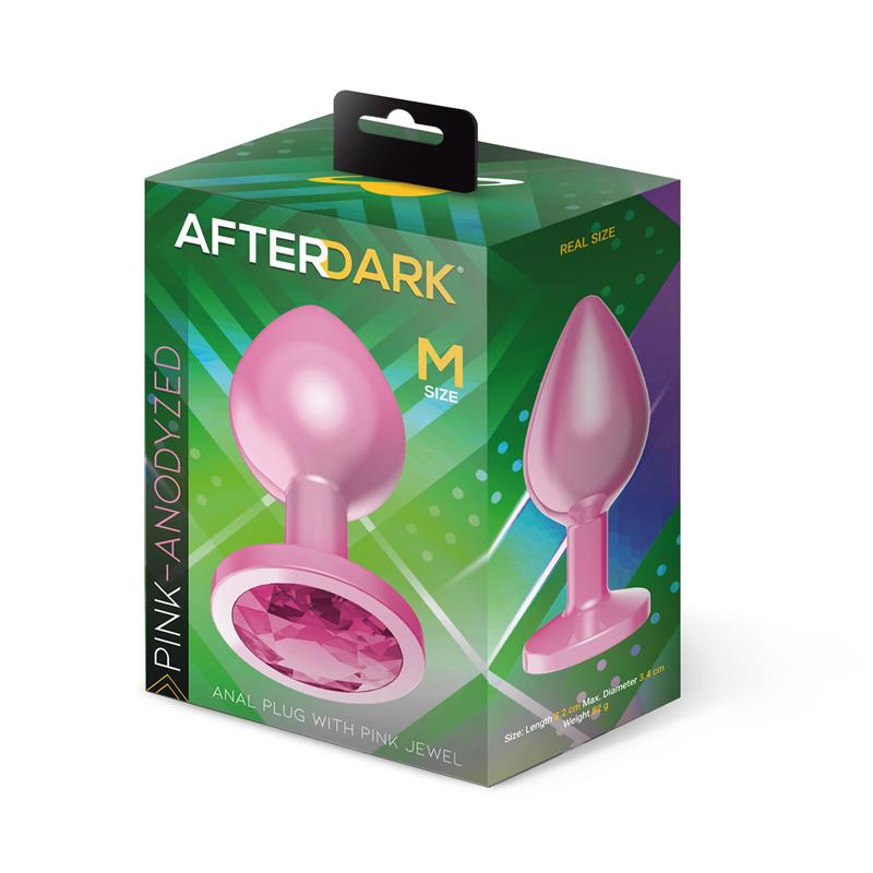 AFTERDARK - Anodyzed Anal Plug Pink with Jewel Size M — zdjęcie 4