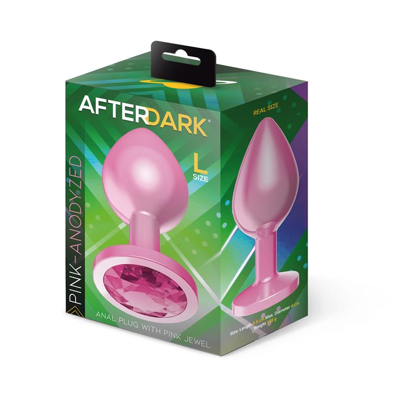 AFTERDARK - Anodyzed Anal Plug Pink with Jewel Size L — zdjęcie 4