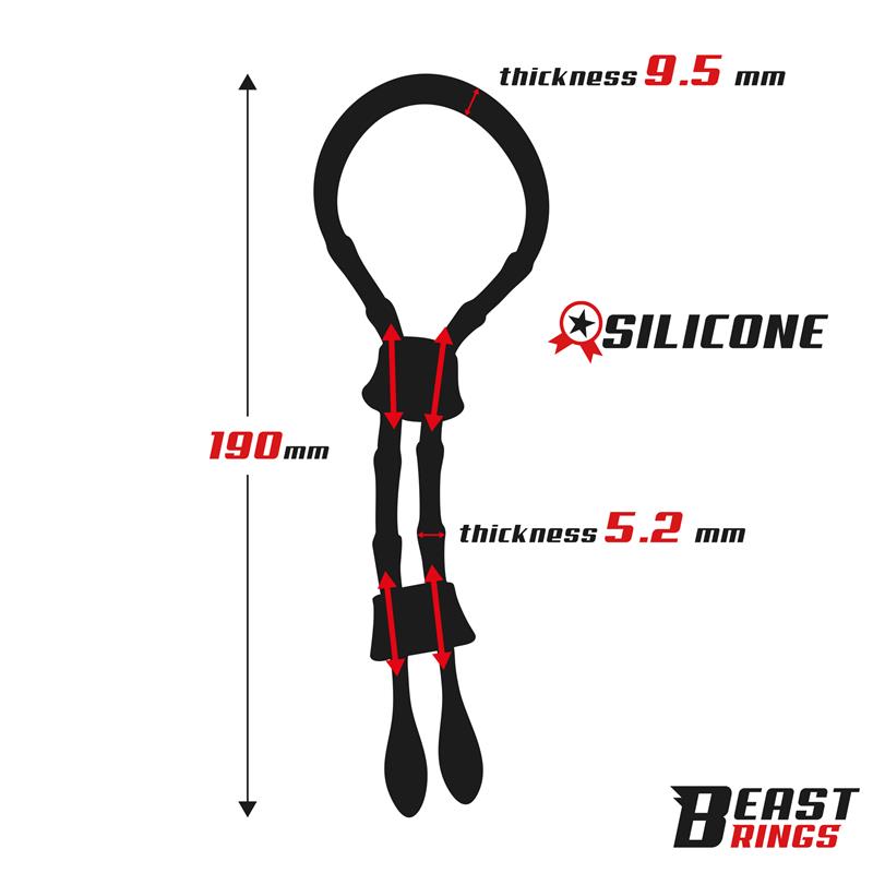 BEAST RINGS - Lasso Adjustable Silicone Cock Ring — zdjęcie 4