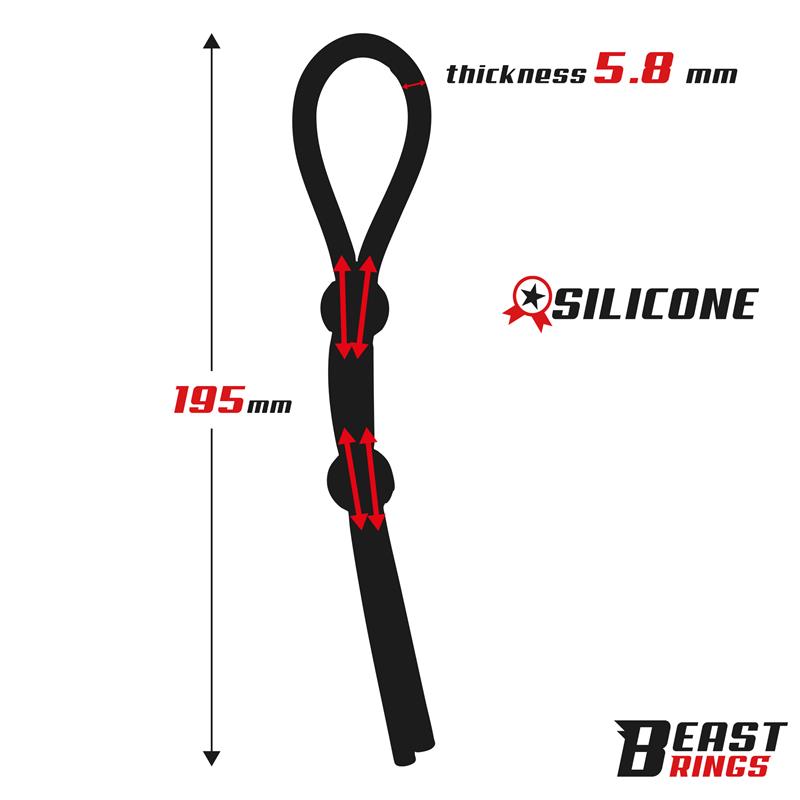 BEAST RINGS - Lasso Adjustable Silicone Cock Ring — zdjęcie 4