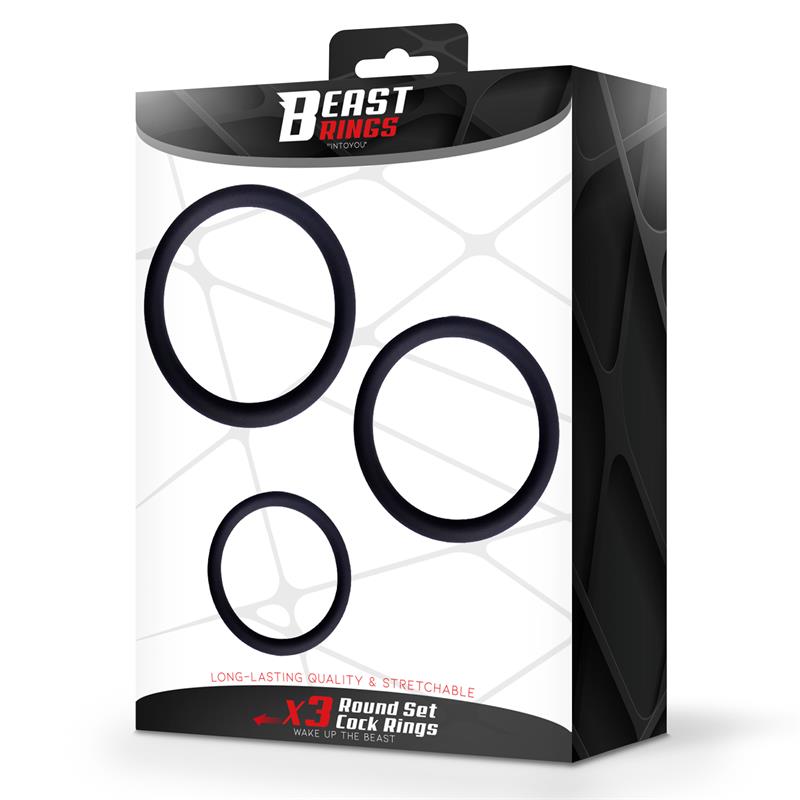 BEAST RINGS - Set of 3 Penis Rings Silicone S, M and L — zdjęcie 4