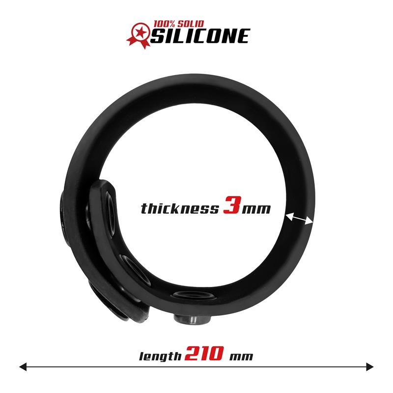 BEAST RINGS - Solid Silicone Adjustable Strip Cock Ring 15-21 cm — zdjęcie 4