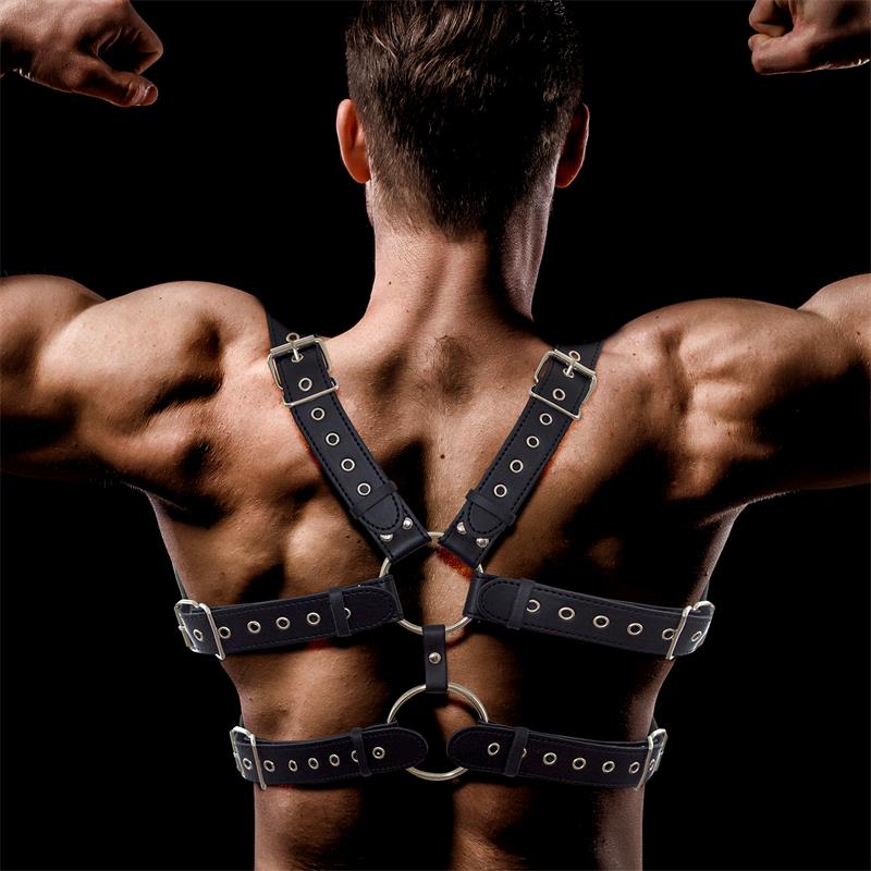 INTOYOU BDSM LINE - Aurum Male Chest Bondage Harness Vegan Leather — zdjęcie 4