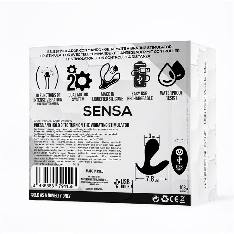 TARDENOCHE - Sensa Stimulator Remote Control USB Liquid Silicone Black — zdjęcie 4