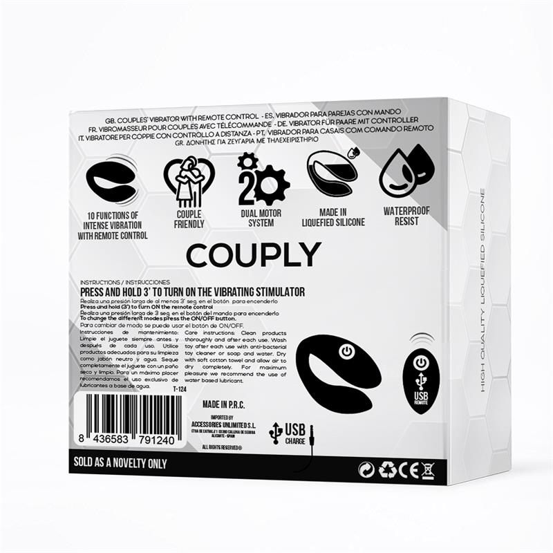 TARDENOCHE - Couply Couple Toy with Remote Control USB Unibody Liquid Silicone — zdjęcie 4