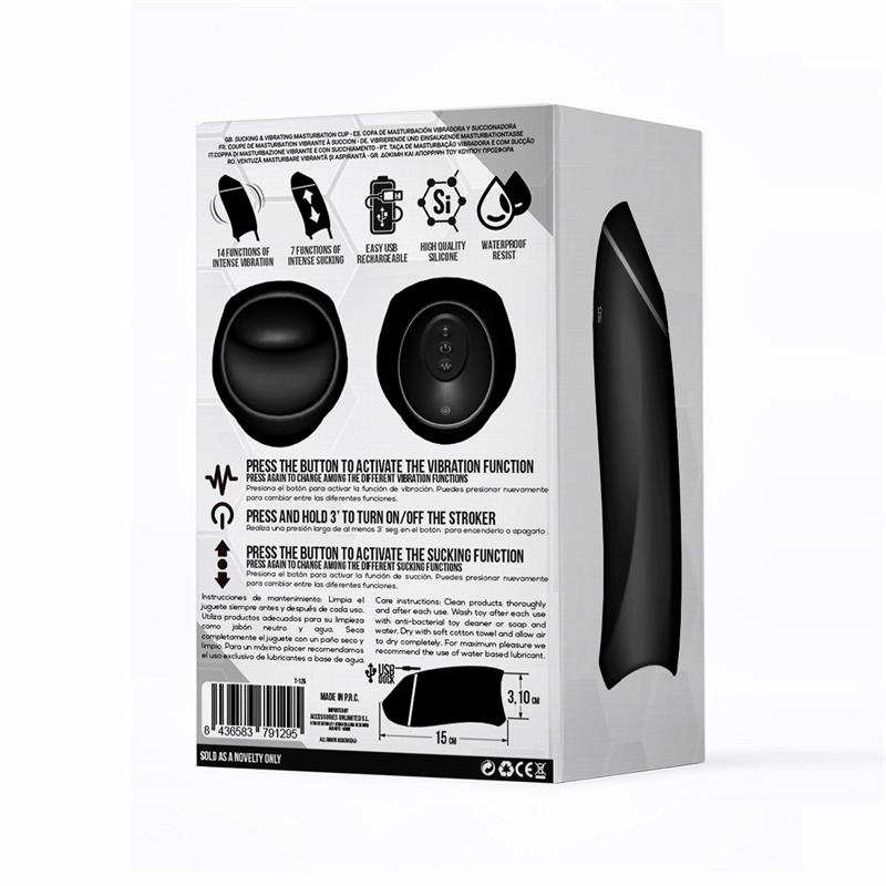 TARDENOCHE - Evony Oral Sex Male Masturbator Suction and Vibration 2 Motors USB Silicone — zdjęcie 4