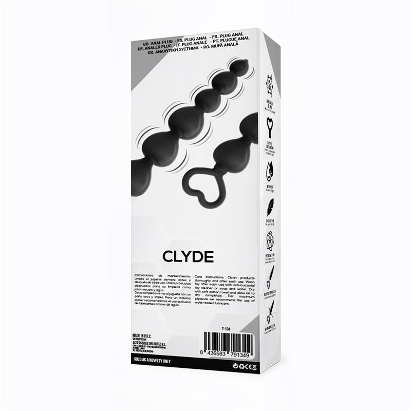 TARDENOCHE - Clyde Beaded Butt Plug with Easy Pull Ring Silicone Black — zdjęcie 4