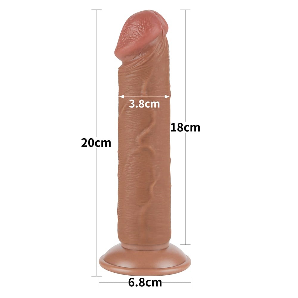 Dildo z przyssawk¹ Sliding Skin Dual Layer 20cm Lovetoy — zdjęcie 3