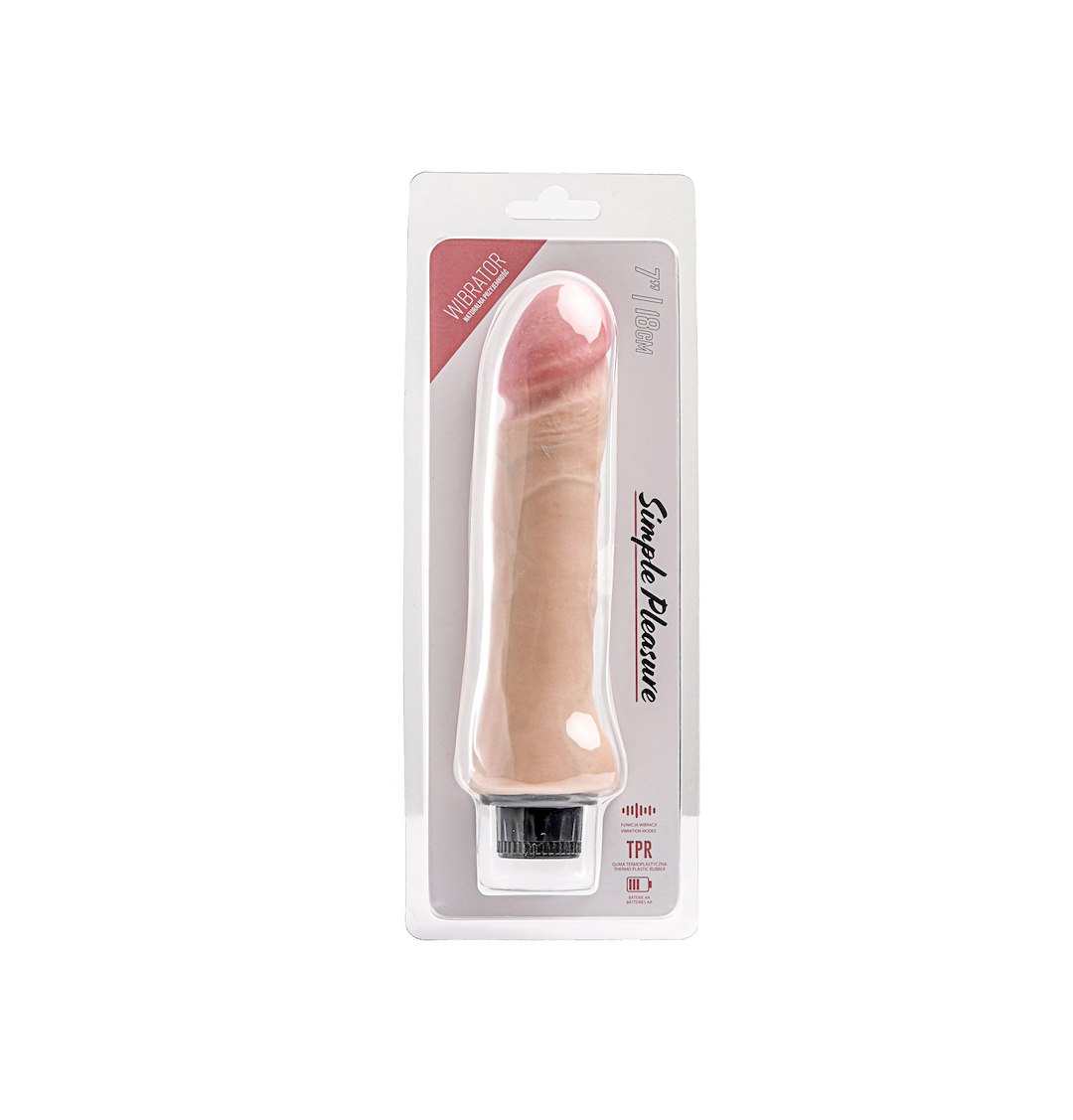 Simple Pleasure wibrator z regulacj¹ prêdkoci cyberskóra kolor cielisty 20 cm