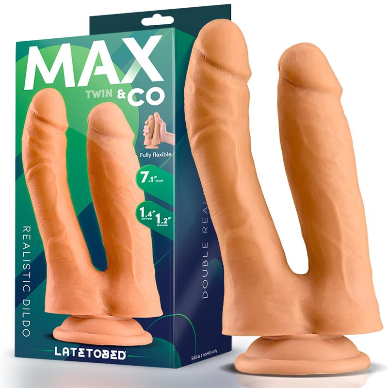 MAX & CO - Twin Double Realistic Dildo 7.1 Flesh