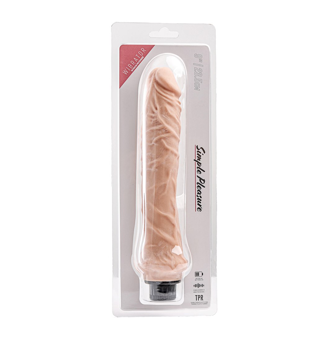 Simple Pleasure wibrator z regulacj¹ prêdkoci cyberskóra kolor cielisty 25,5 cm