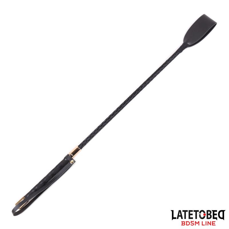 LATETOBED BDSM LINE - Classic Crop Golden Metal 55 cm