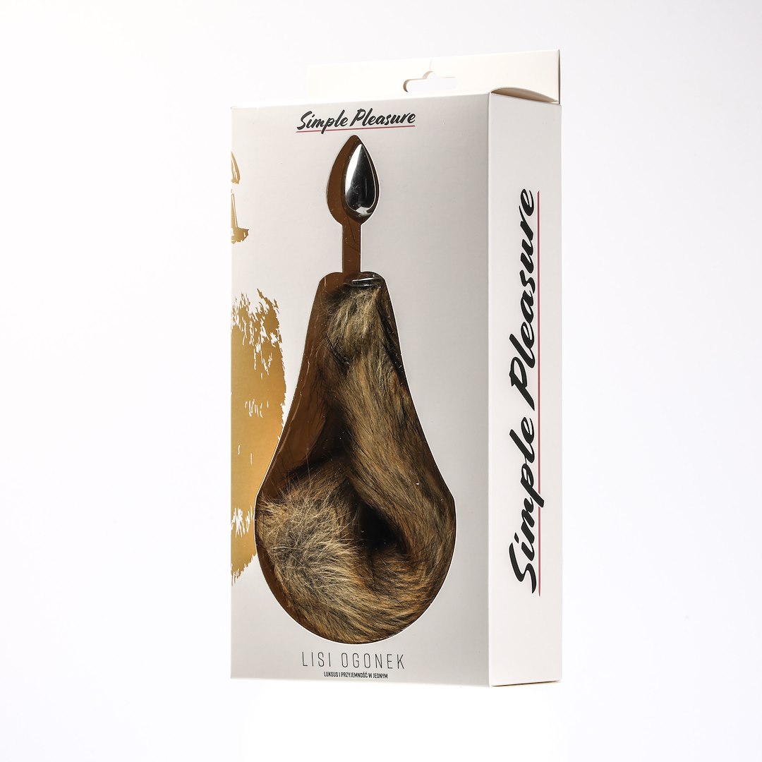 Simple Pleasure - Korek Analny Stalowy Srebrny Rozmiar S Lisi Ogonek Br¹zowy