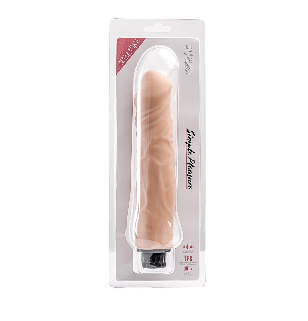Simple Pleasure wibrator z regulacj¹ prêdkoci cyberskóra kolor cielisty 23,5 cm