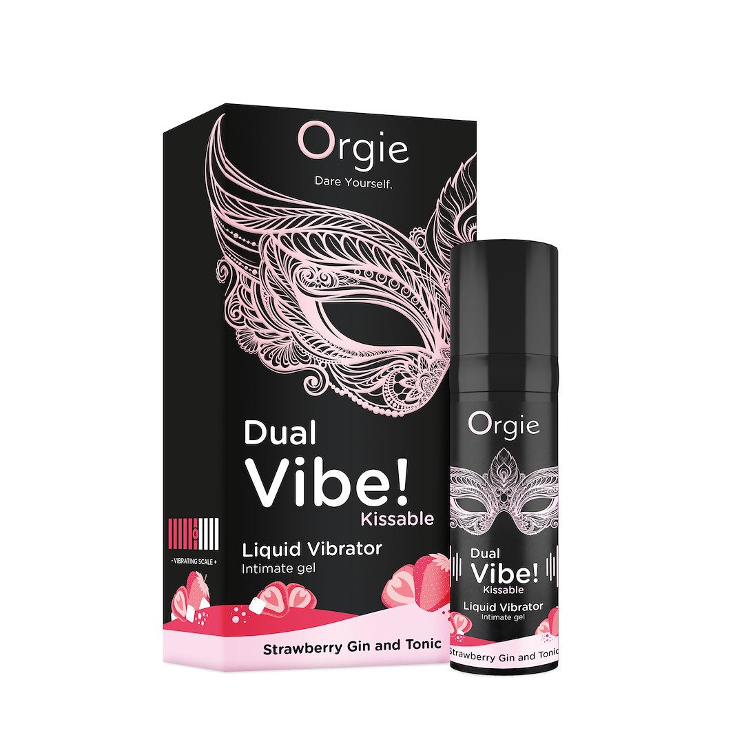 Orgie Dual Vibe! Strawberry Gin And Tonic Kissable Arousal Intimate Gel