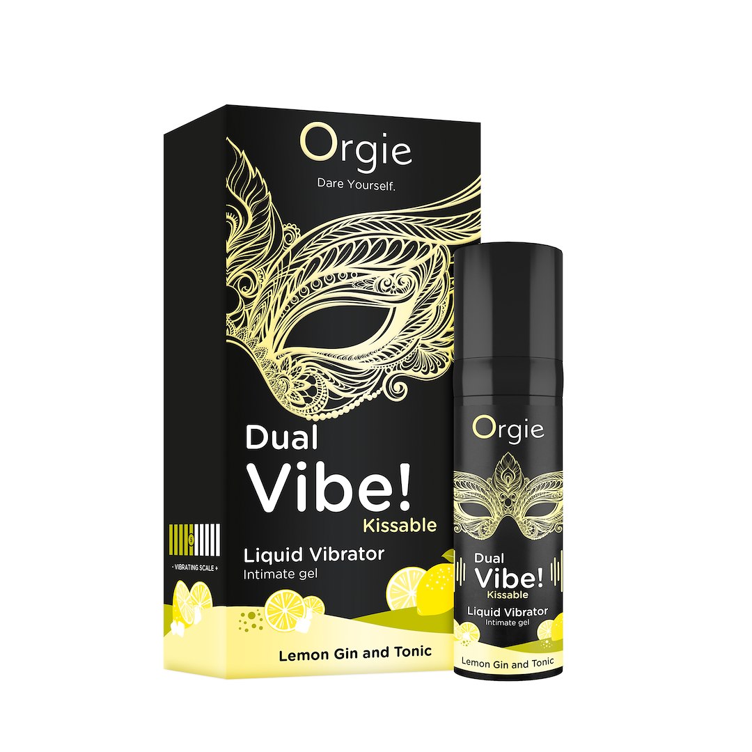 Orgie Dual Vibe! Lemon Gin And Tonic Kissable Arousal Intimate Gel