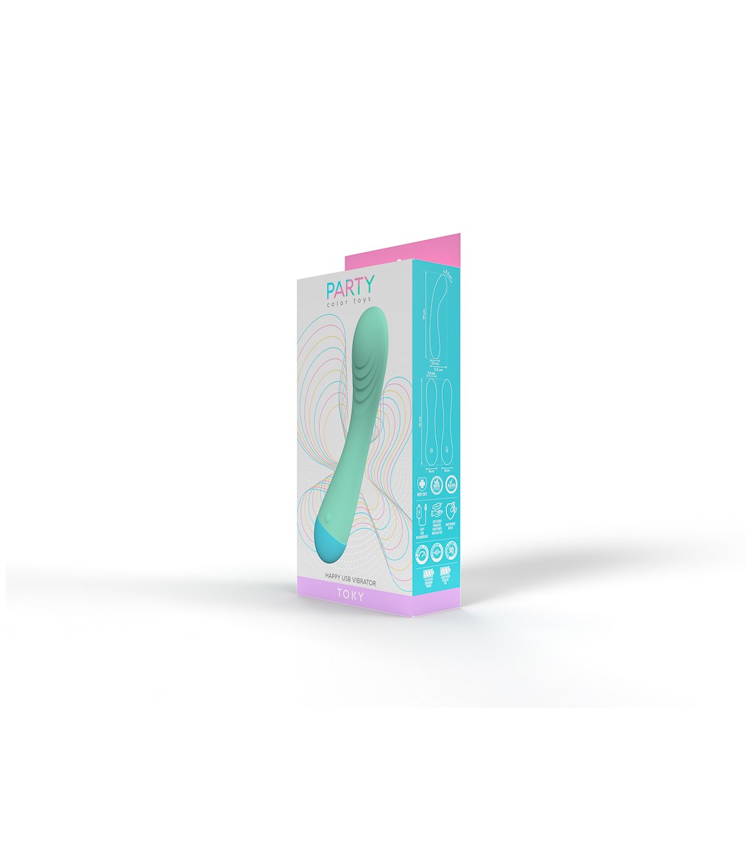 PARTY COLOR TOYS - AQUA RECHARGEABLE TOKY VIBRATOR — zdjęcie 4
