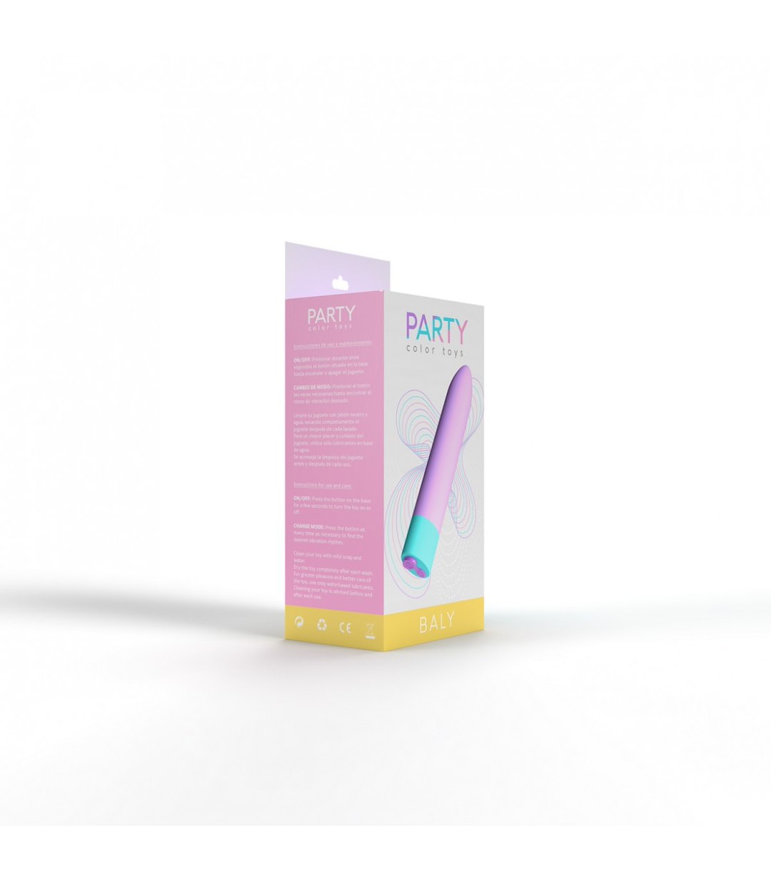 PARTY COLOR TOYS - BALY RECHARGEABLE VIBRATING BULLET 10 INTENSITIES LILAC
