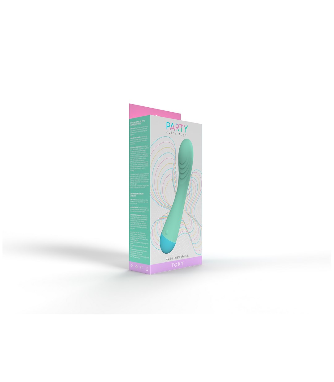 PARTY COLOR TOYS - AQUA RECHARGEABLE TOKY VIBRATOR