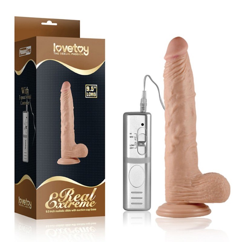 Dildo z przyssawk¹ i wibracjami Real Extreme 24cm Lovetoy