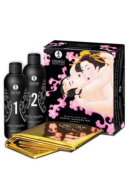 Shunga massage gel strawberry sparkling wine
