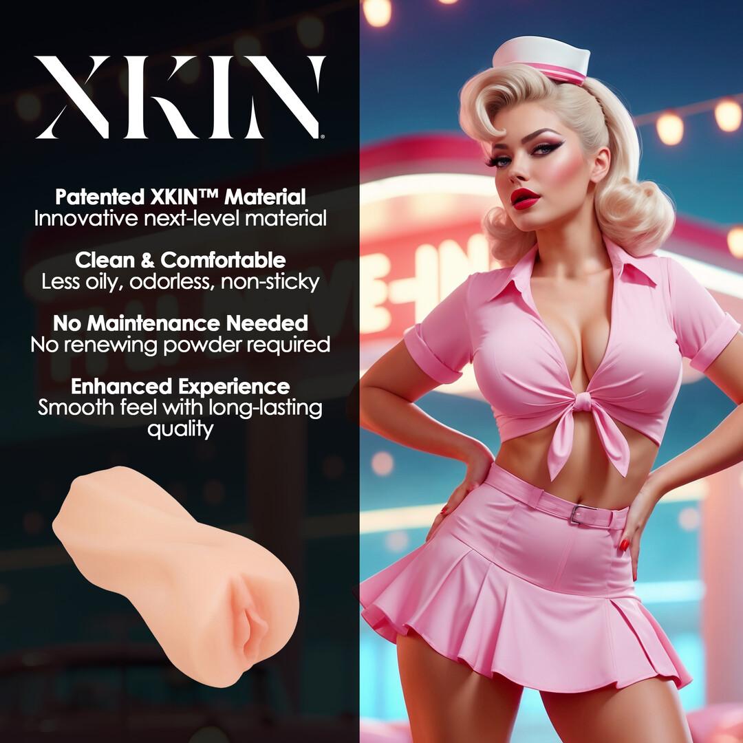 XKIN by Shots - Pinup Dolls - Carhop Cutie Darla Smashburger - TPE Medium Masturbator - 202g - Flesh — zdjęcie 4